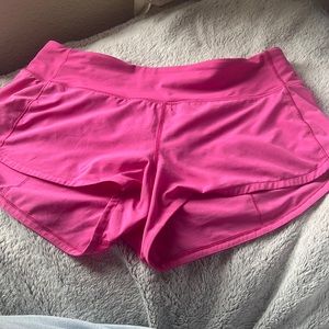 Sonic pink Lululemon speed up shorts